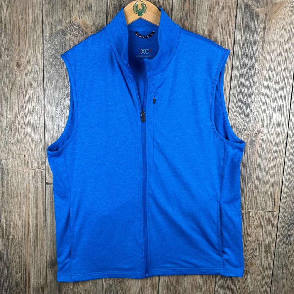 Johnston & Murphy XC4 Mens Blue Full Zip Performance Golf Vest Large 49-3173